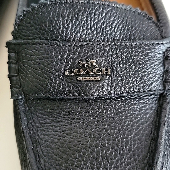 COACH ODETTE BLACK PEBBLED LEATHER LOAFER - Picture 2 of 11